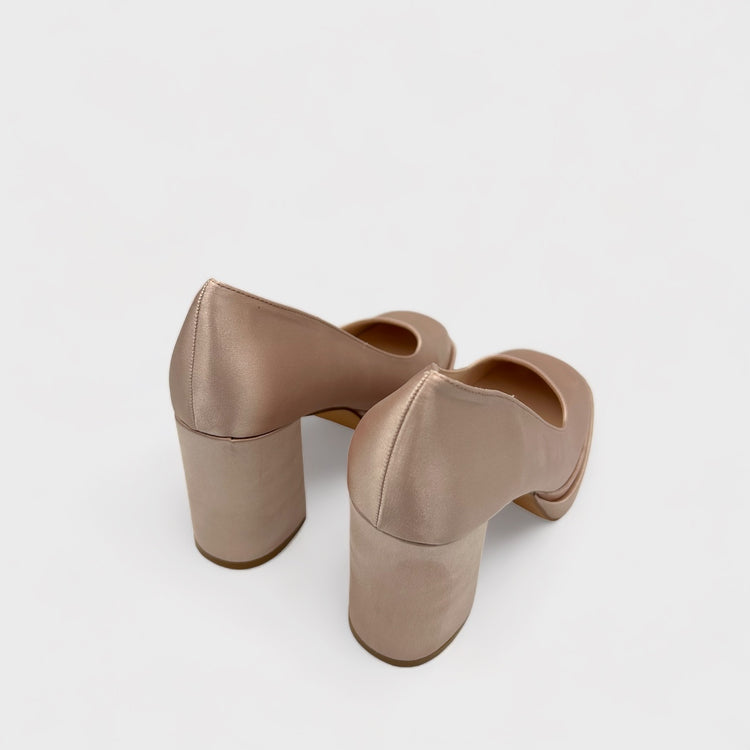 PANTOFI MILA SATIN BEJ