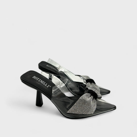 PANTOFI CU TOC BOW NEGRI