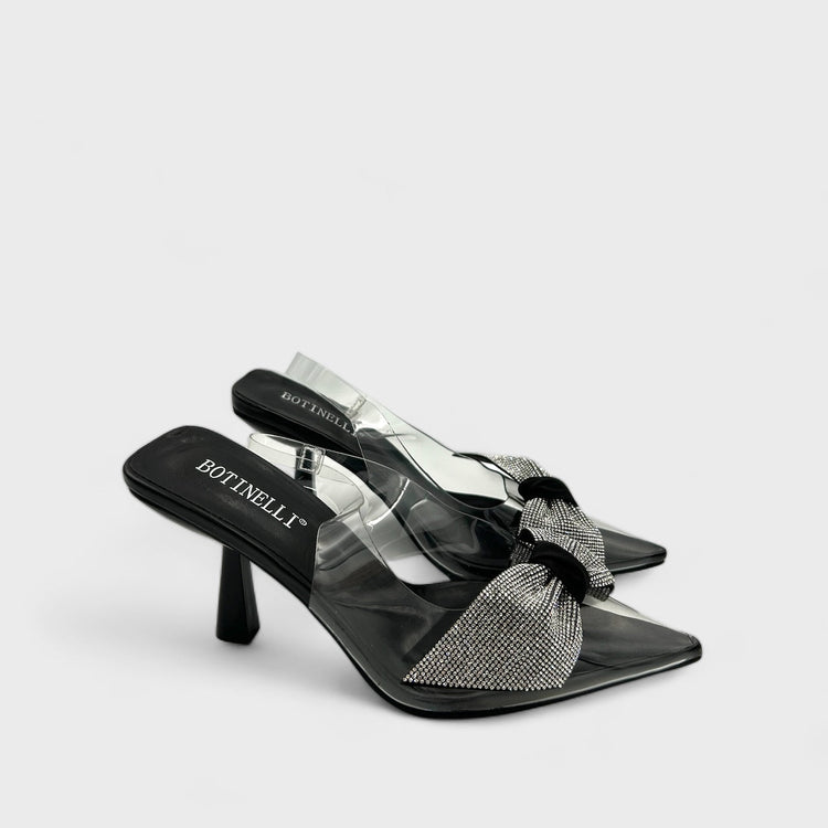 PANTOFI CU TOC BOW NEGRI