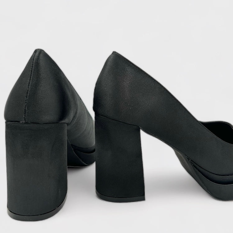 PANTOFI MILA SATIN NEGRU