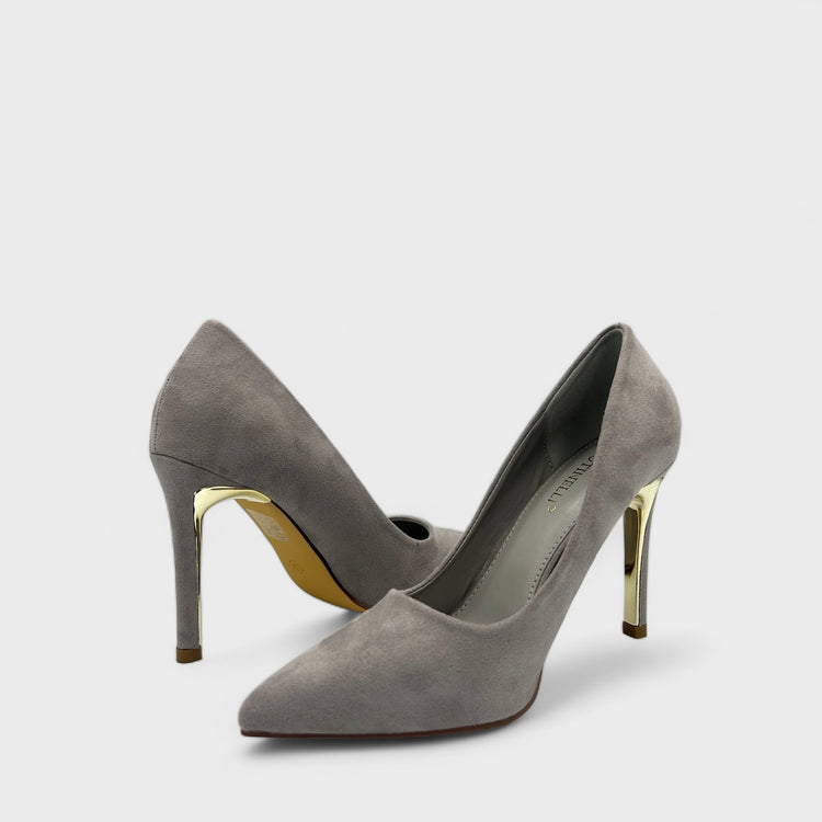 PANTOFI CU TOC JULY GRI