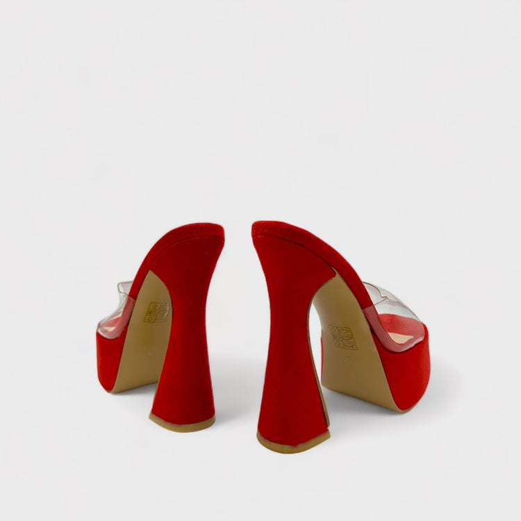 SANDALE VELVET ROSII