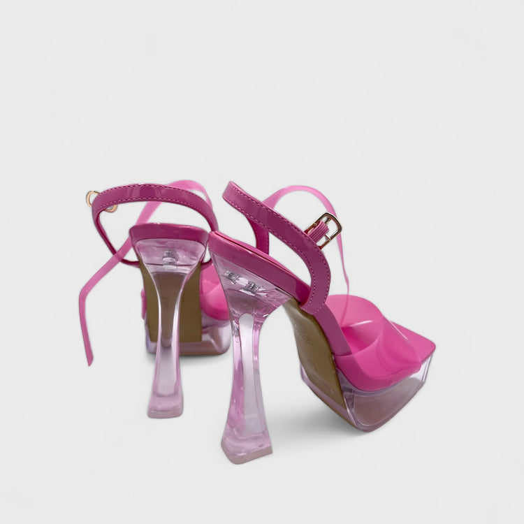 SANDALE CU TOC THREW ROZ