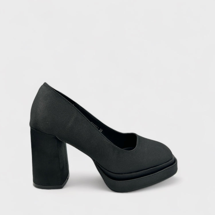 PANTOFI MILA SATIN NEGRU