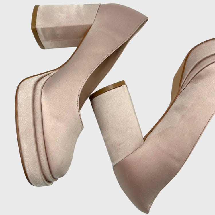 PANTOFI MILA SATIN BEJ