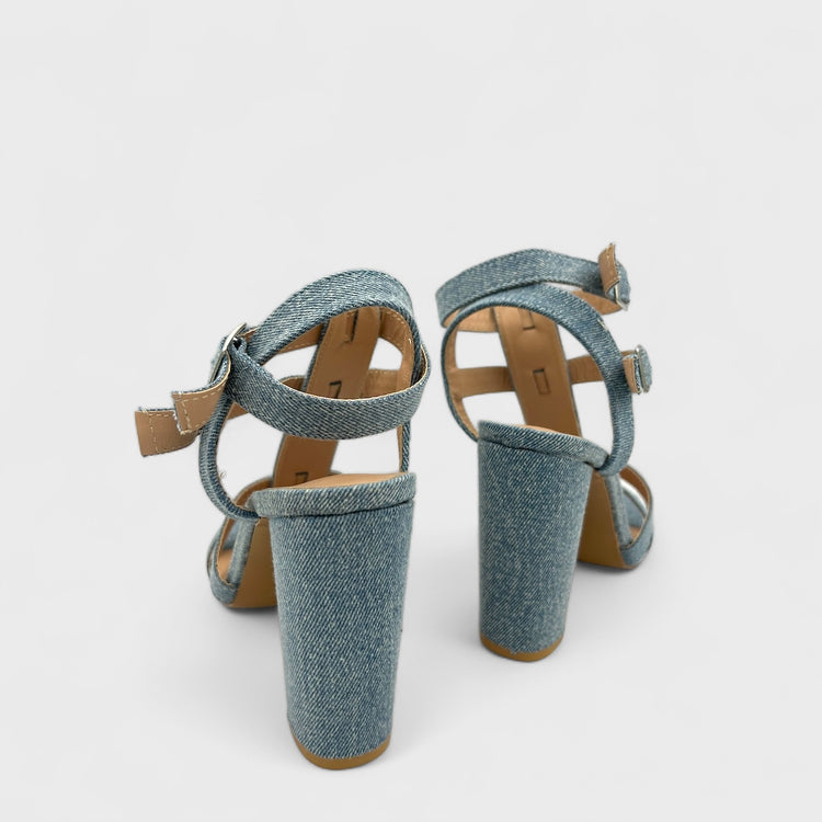 SANDALE CU TOC BIOT LIGHT JEANS