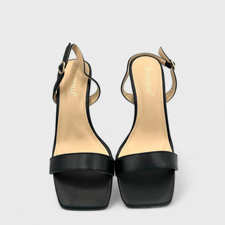 SANDALE CU TOC SLEEK NEGRII