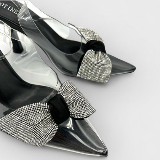 PANTOFI CU TOC BOW NEGRI