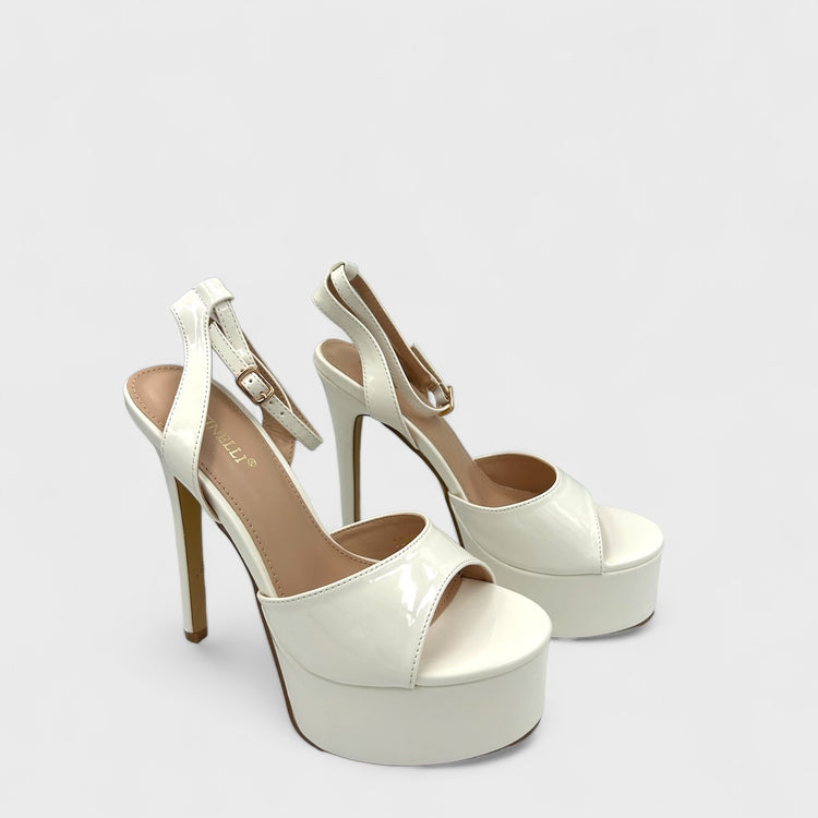 SANDALE CU TOC ZAHRA ALB