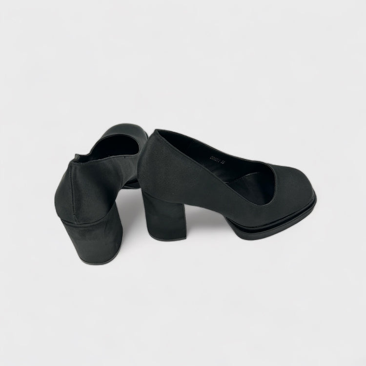 PANTOFI MILA SATIN NEGRU