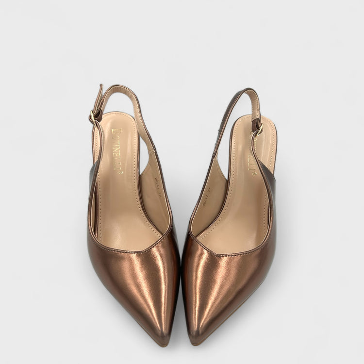 PANTOFI CU TOC AMILI BRONZ
