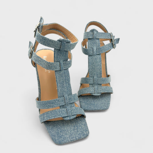 SANDALE CU TOC BIOT LIGHT JEANS